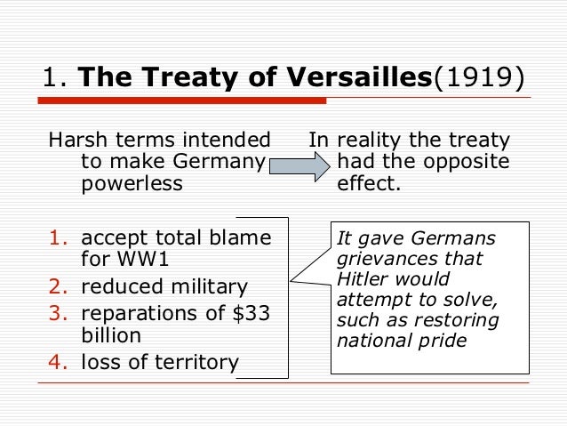 how did the treaty of versailles lead to ww2 essay causes of world war 2 essay